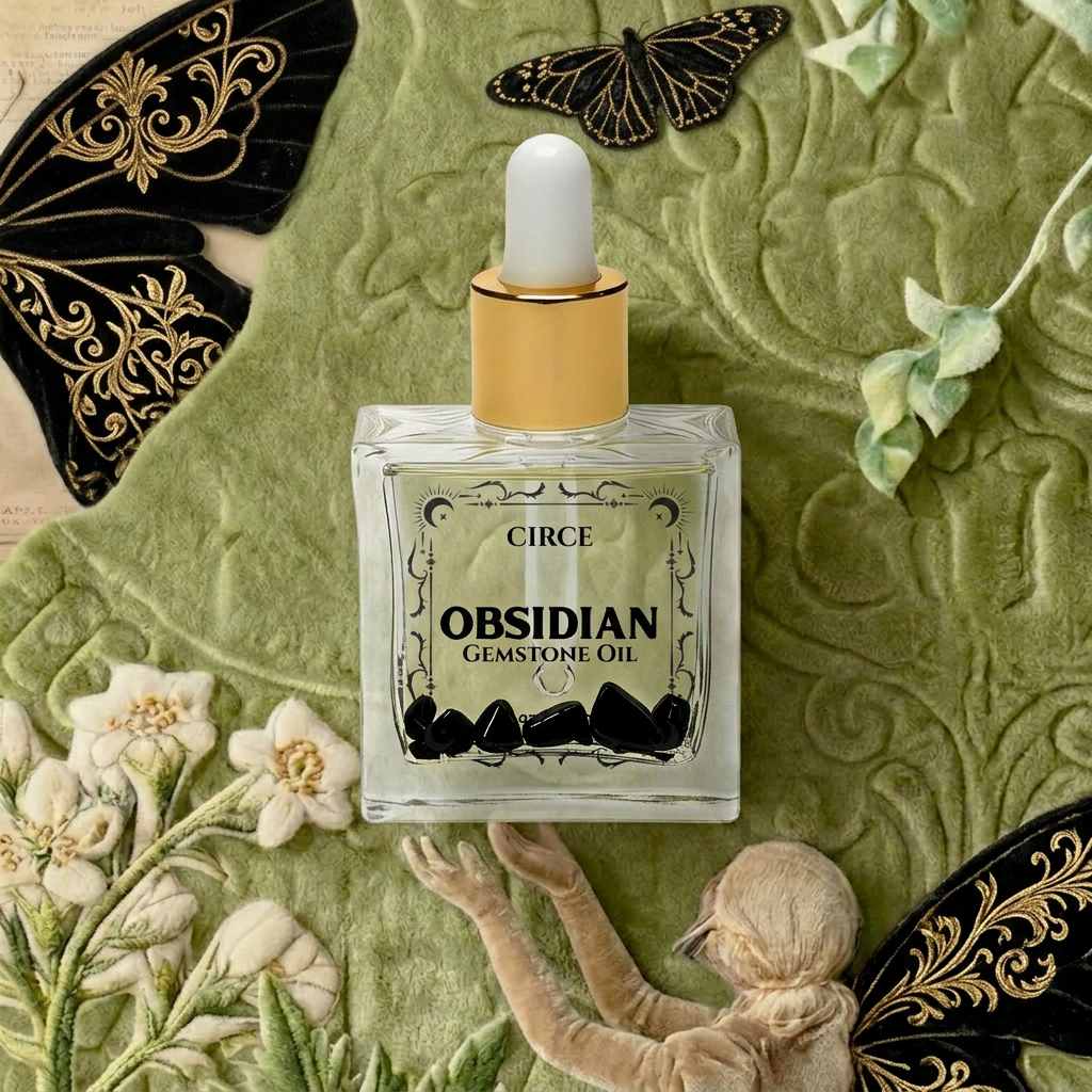 Black Obsidian Body Oil Sample – Crystal-Infused Protection & Glow | 1 oz