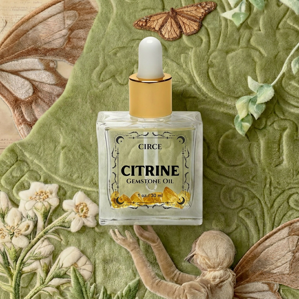 Citrine Crystal Body Oil for Abundance – 1 oz Sample Size