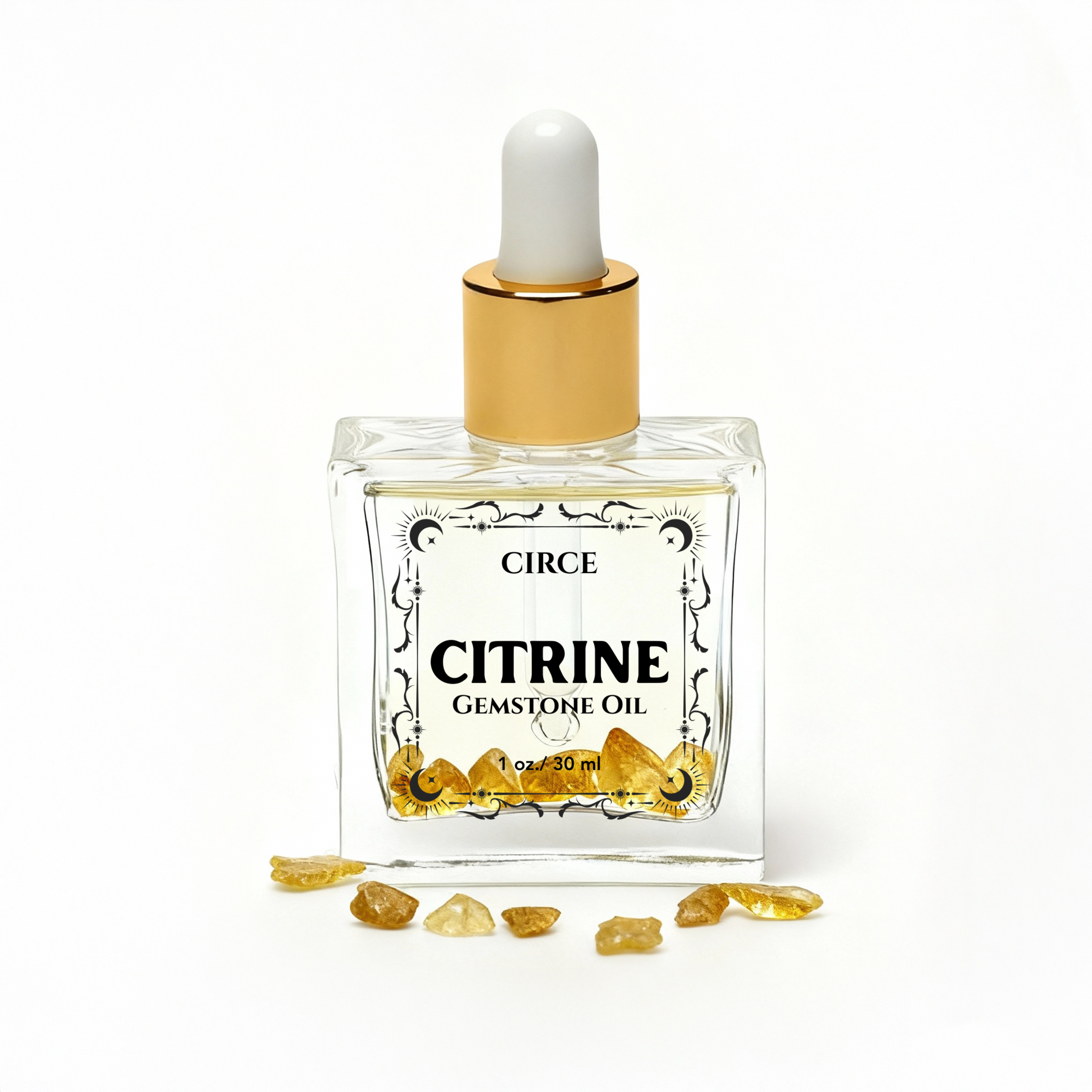 Citrine Crystal Body Oil for Abundance – 1 oz Sample Size